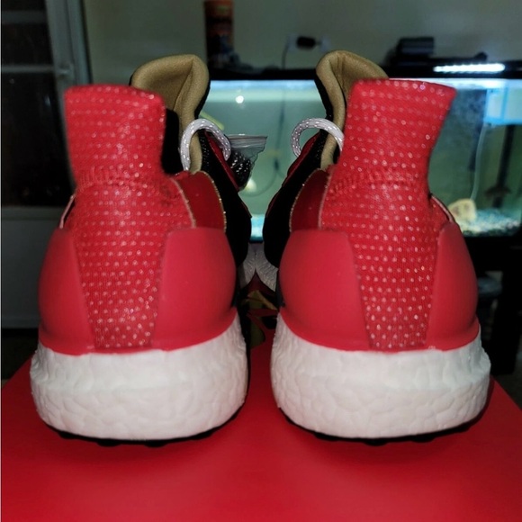 Pharrell x adidas Solar Hu Glide Chinese New Year Sneakers Red Black Size 9 - Picture 3 of 6